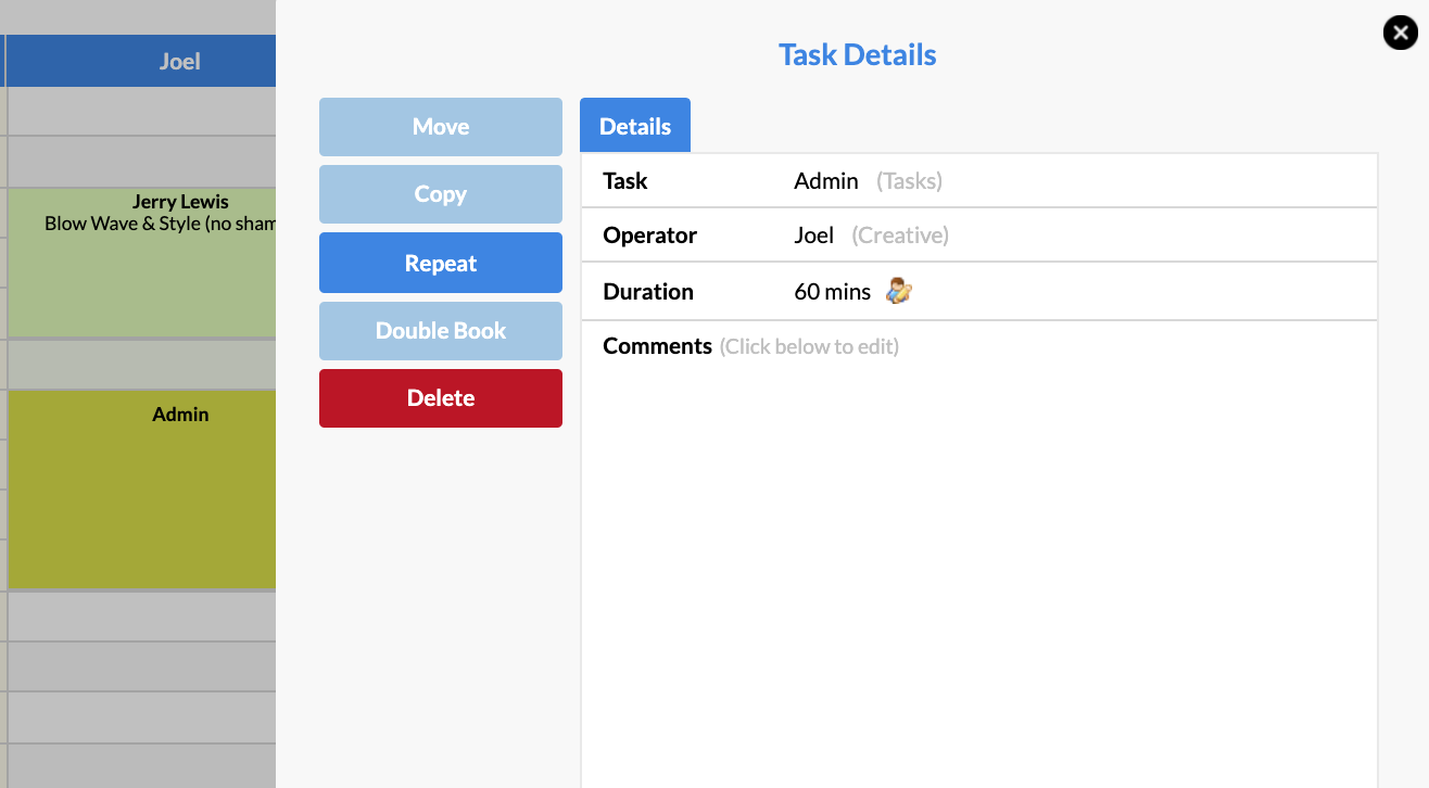 Task Details window with Repeat option