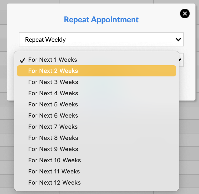 Number of repeats selector