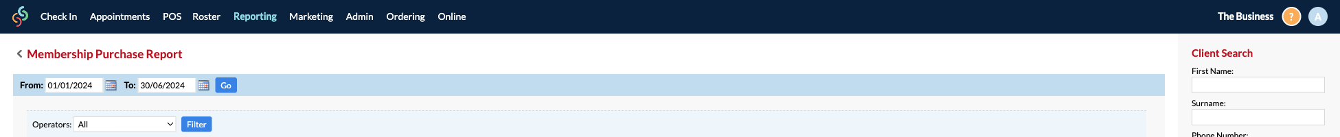 Membership Purchase Report