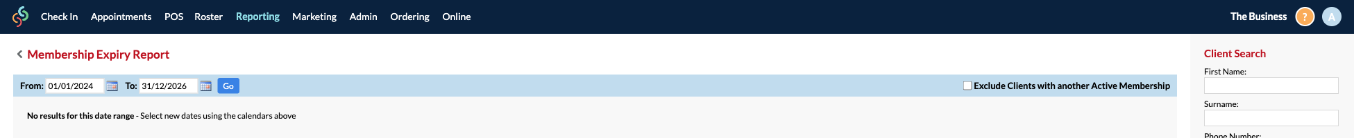 Membership Expiry Report
