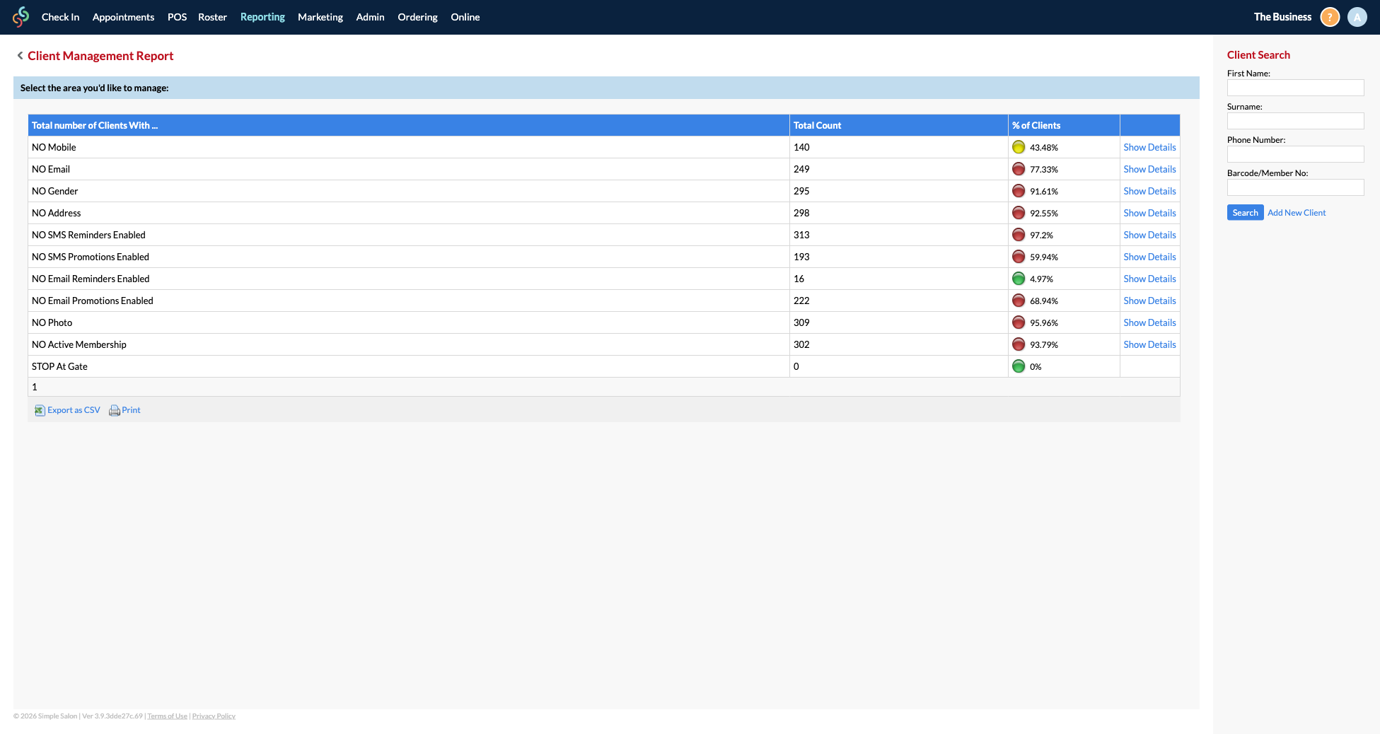 Client Management Report