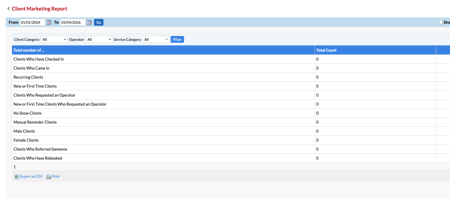 Client Marketing Report