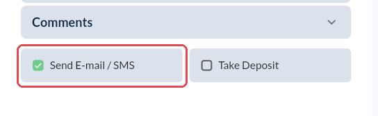 The Appointment Wizard with the Send E-mail / SMS box ticked